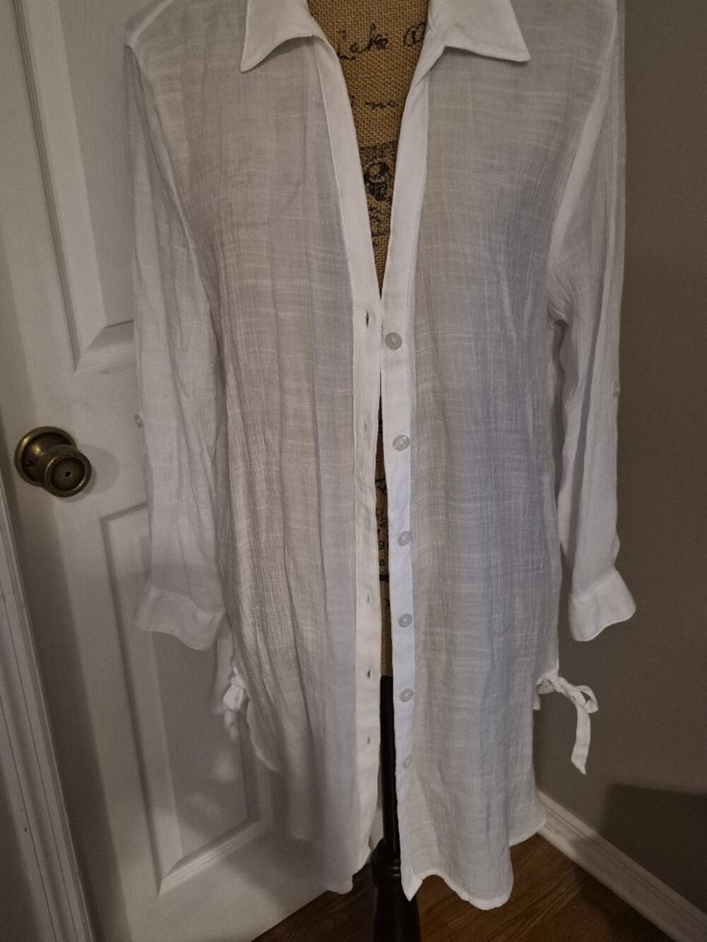 Time and Tru White Swimsuit Cover Up Size Large